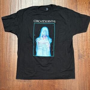 Circa Survive Men’s Black Graphic Tee with Blue Graphic Design, Size XL, NWOT